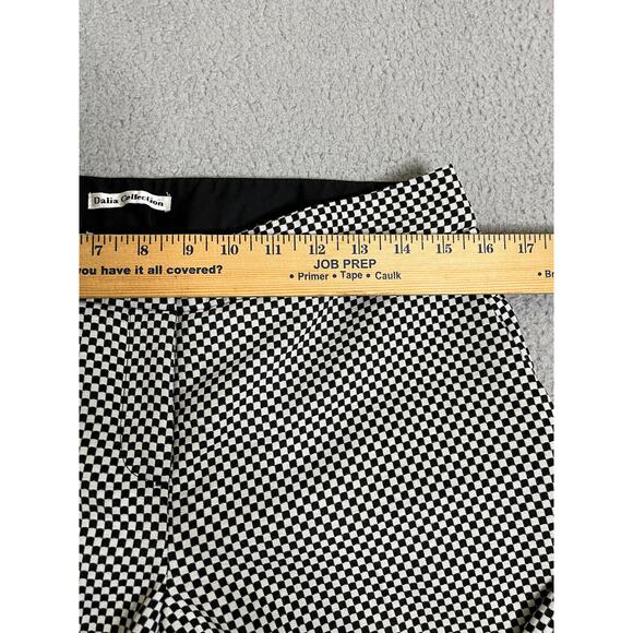 Dalia Collection Pants 6 Small Check Slim Leg Stretch Knit Low Rise Black White - Picture 10 of 16